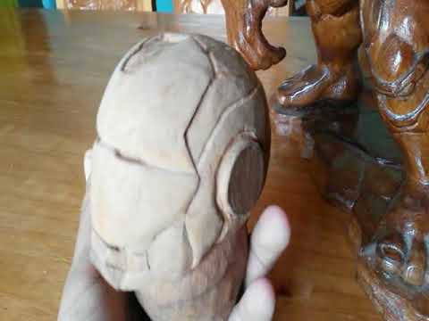 Iron man sculpture woodcarving