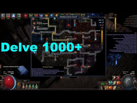 Delve Depth 1000+ Carrion Golem Necromancer in 3.17 Siege of the Atlas Archnemesis League - 972