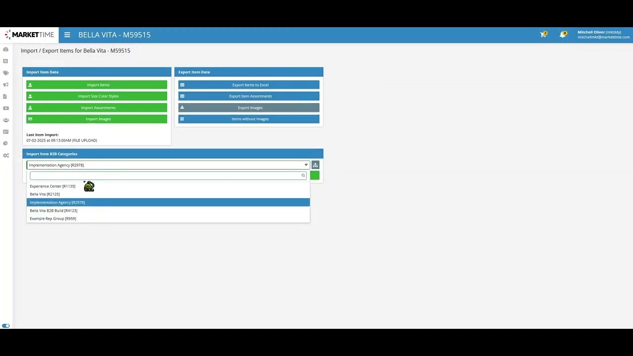 Importing Categories as a Manufacturer