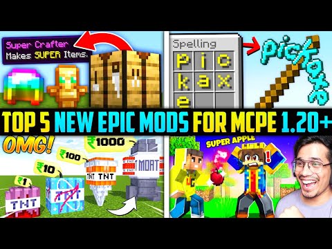 Top 5 New Epic Mods For Minecraft PE 1.20 | Best Mods For MCPE 1.20 !