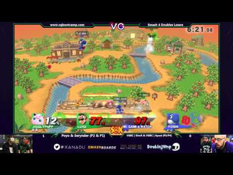 S@X Monthly - VGBC | Aposl & GimR vs Poyo & Serynder - SSB4 Doubles Losers Quarters - Smash 4