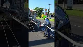 Abraham Rivera trabaja en la iluminación pública de Escuintle