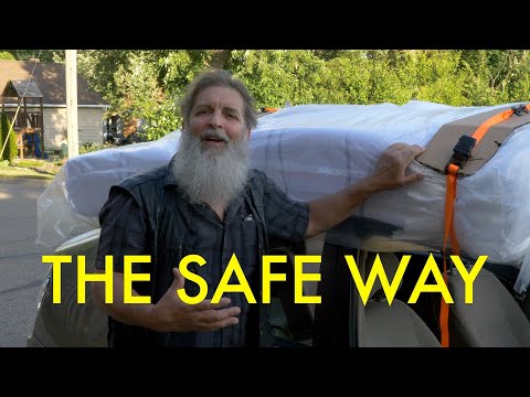 Part of a video titled How to load a mattress on top of a car (the safe way) - YouTube