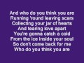 Jar of Hearts by Christina Perri with lyrics 