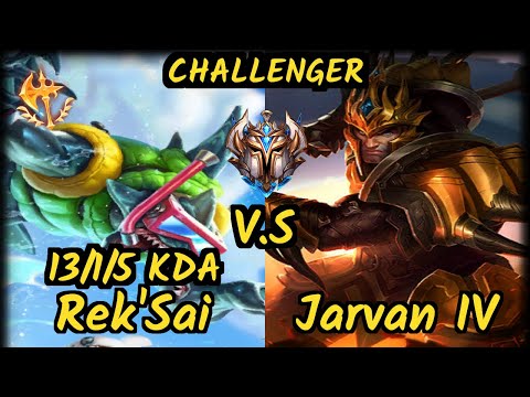 Sybol (REK'SAI) vs JARVAN IV - 13/1/5 KDA JUNGLE CHALLENGER GAMEPLAY - OC