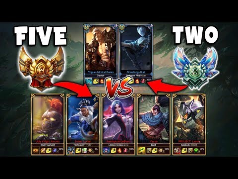 TWO DIAMOND ONE TRICKS VS FIVE GOLD PLAYERS! (2V5) - League of Legends