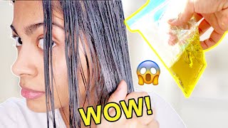 I Left OLIVE OIL in my hair OVERNIGHT & THIS HAPPENED! *shocking results!*