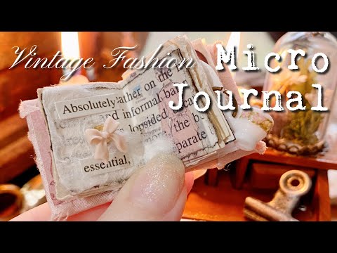 Micro Miniature ASMR Journal with Me 👛 Tiny Vintage Art Diary | No Talking