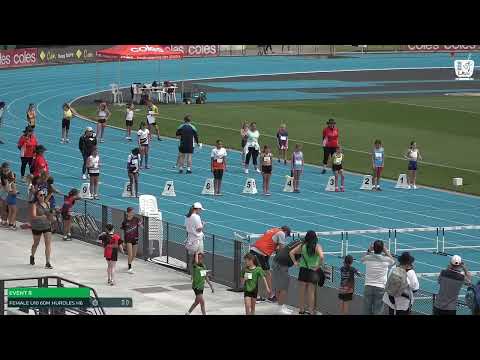 Girls U10 60M Hurdles Heat 6: 2023-24 State Combined Events Championships - Saturday