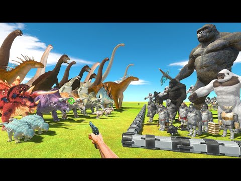 FPS Avatar Rescues Mutant Primates and Fights Herbivore Dinosaurs - Animal Revolt Battle Simulator