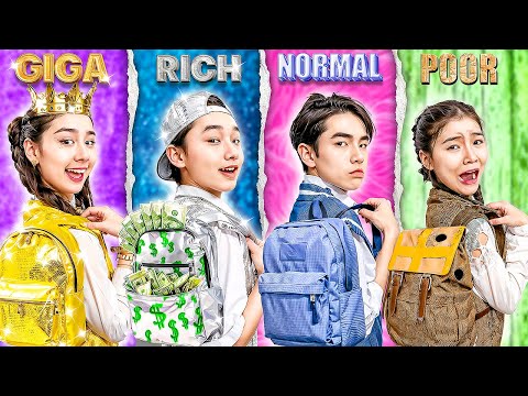 Poor VS Rich VS Giga Rich Vs Normal Student At School! Who Is The Best Student?
