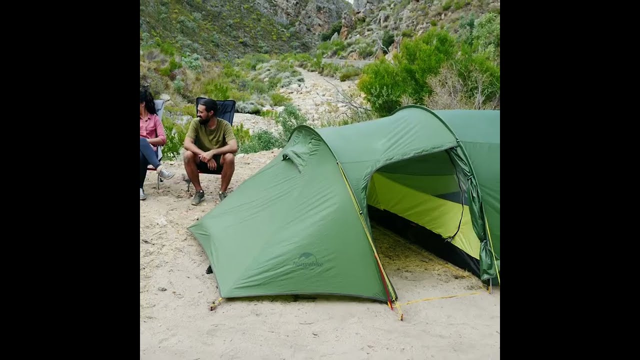 Палатка для двух человек с футпринтом Naturehike Opalus NH20ZP001, 210T, оранжевая