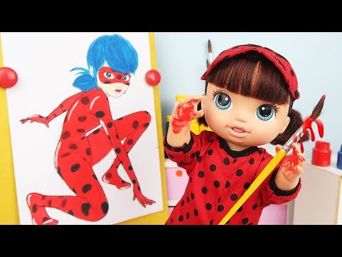 LADYBUG MIRACULOUS COLORINDO COM A BABY ALIVE DUDA