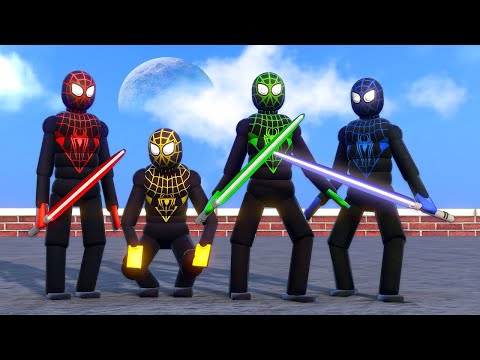 SPIDER-MAN GAME Miles Morales LIGHTSABER City Rooftops Battle!