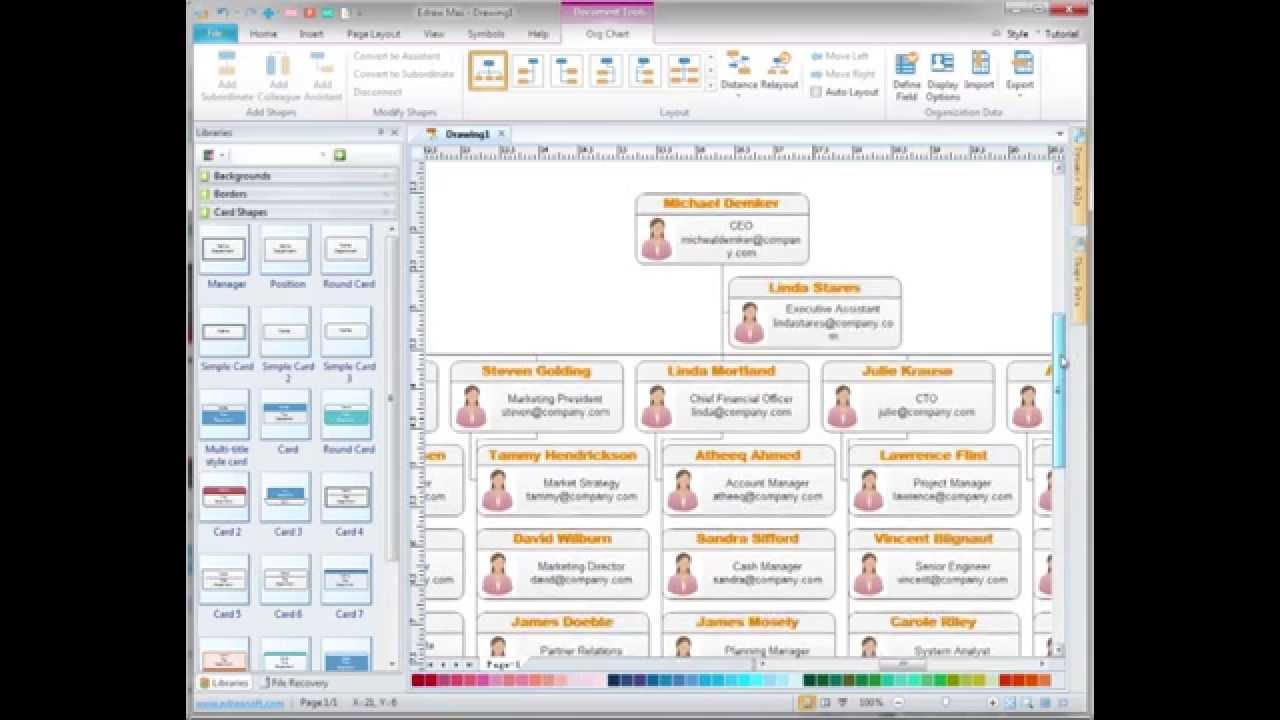 Create an Org Chart from Data| EdrawMax