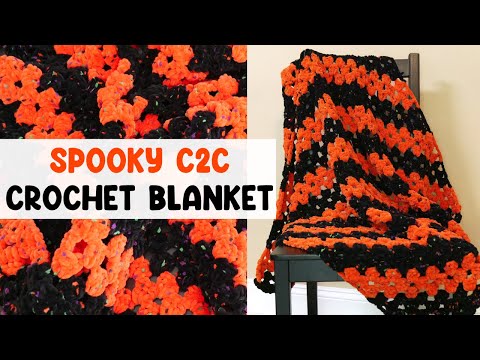 Spooky C2C Crochet Blanket (You'll Love This Halloween Pattern!)