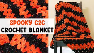 Spooky C2C Crochet Blanket (You'll Love This Halloween Pattern!)