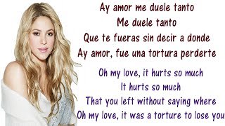 Shakira - La Tortura Lyrics in English and Spanish - ft Alejandro Sanz - A torture - Translation &amp; M