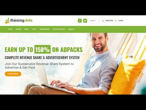 RaisingAds мин AdPacks 5 $ Стартовал! Покупка AdPacks! мин вывод 5 $