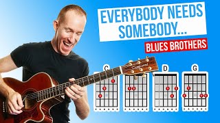 Everybody Needs Somebody To Love ? Blues Brothers ? Acoustic Guitar Lesson [with PDF]