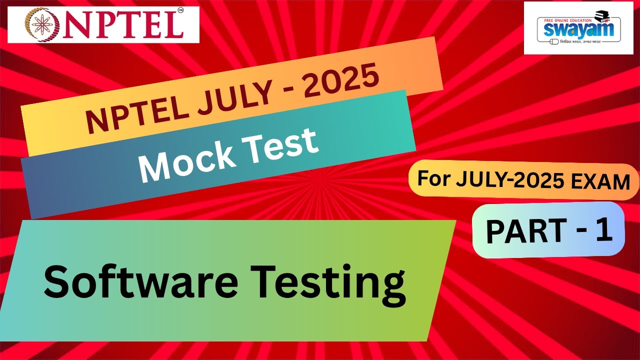 🔥Mock Test Part 1 | Software Testing NPTEL | July 2025 Exam