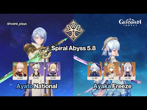 C0 Ayato Soup & C0 Ayaka Freeze  Spiral Abyss 5.8 Genshin imapct