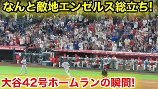 なんと敵地エンゼルス総立ち！大谷42号ホームランの瞬間！現地映像
