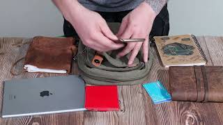 Сумка-рюкзак у стилі мілітарі з двома відділеннями із щільного текстилю Vintage 22163 оливковий