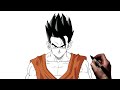 How To Draw Gohan (Adult) | Step By Step | Dragonball