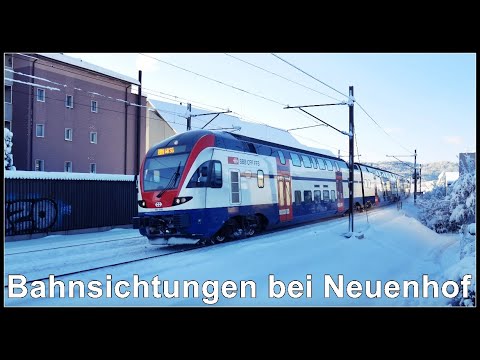 Swiss Snow Trainspotting / Zugsichtungen bei Neuenhof, Kanton Aargau, Schweiz 2021