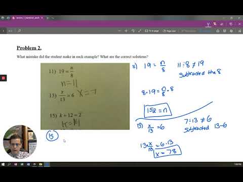 7th Grade Math - Unit 4, Lesson 1 Anchor Problems