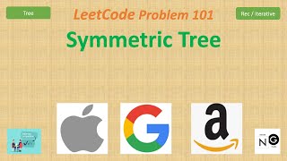 YouTube video 'Symmetric Tree | Leetcode 101 | Tree | Google Amazon Apple'