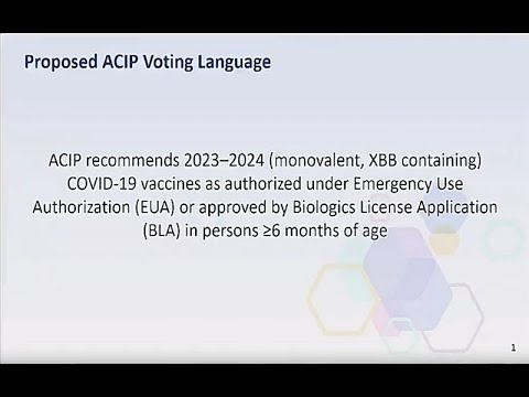 September 12, 2023 ACIP Meeting - Public comment & Vote