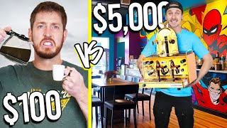 $100 VS $5,000 COFFEE SHOPS *Budget Challenge*