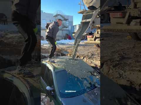 No Way! BMW Buried in Cement?! 😳 #automobile #bmw #cars #edit #otomotif #shorts