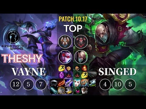 IG TheShy Vayne vs Singed Top - KR Patch 10.17