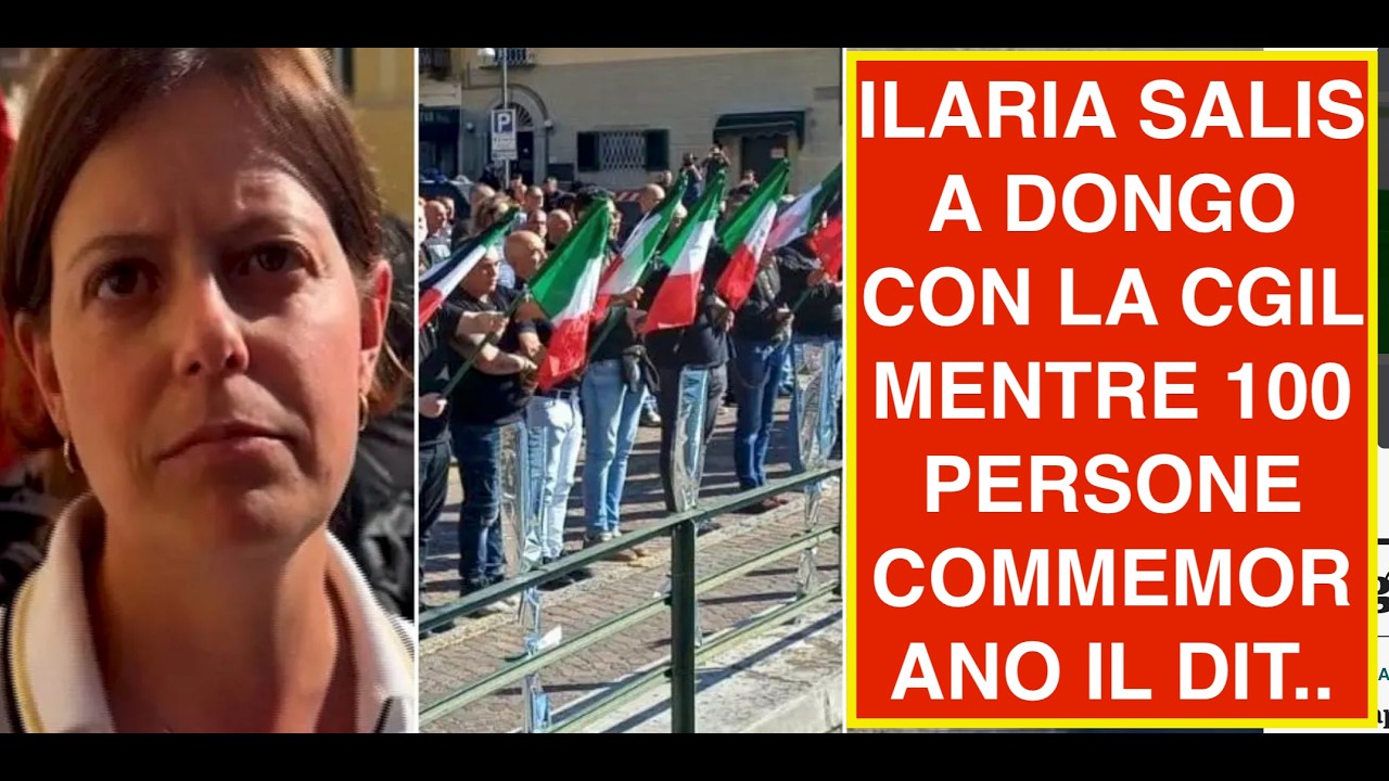 ILARIA SALIS A DONGO CON LA CGIL MENTRE 100 PERSONE COMMEMORANO IL DIT..