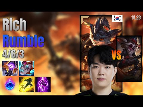 Rich Top Rumble vs Kled lol KR solo rank Full Game 14.23 | 리치 럼블 vs 클레드