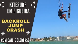 Treino de Backroll e Jump de Kitesurf em Figueira com Caio e Cleberson