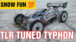 RC CAR ARRMA TYPHON TLR TUNED SNOW DRIFTING