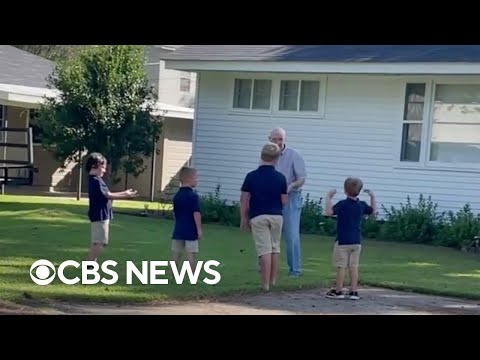 Kids talk to neighbor with dementia