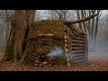 I Built A Giant Off Grid Cabin Around A 1000 Year Old Tree No Nails No Machines Bushcraft Cooking