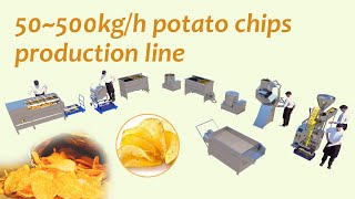 Semi automatic(50~500kg/h) potato chips wafer line | chips making machine