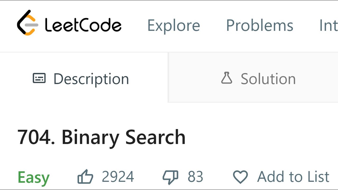 LeetCode 704.  Binary Search [pure C]