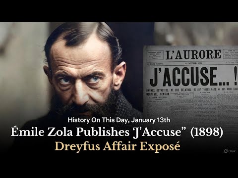 History On This Day, January 13th: Émile Zola Publishes "J'Accuse" (1898): Dreyfus Affair Exposé