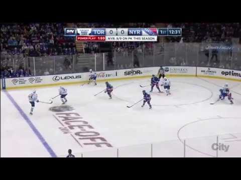 Franson Goal - Leafs 1 vs Rangers 0 - Oct 12th 2014 (HD)