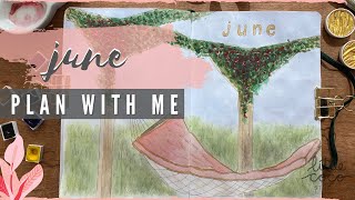 Bullet Journal Set up - June 2020 Plan With Me (Watercolor)