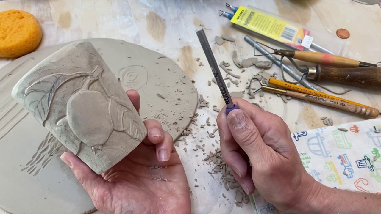 Carving in clay