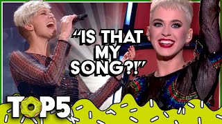 These KATY PERRY covers are like FIREWORKS on The Voice! | TOP5