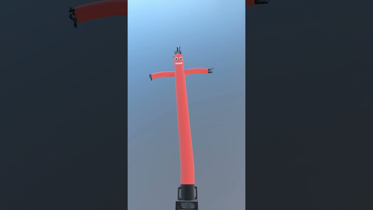 Tall Tube Man Looping Animated Rigged 3D Model